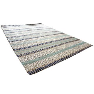 Jute vloerkleed ibiza stijl turquoise