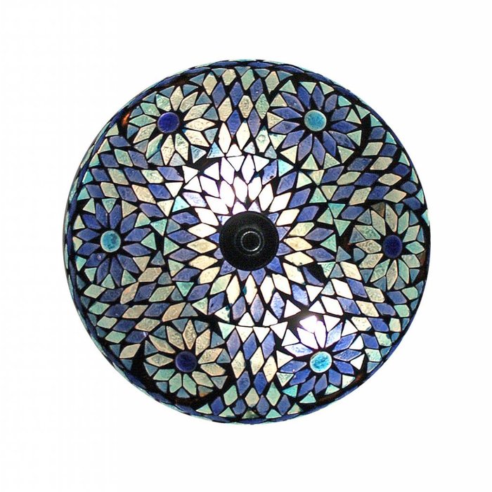 Plafonnière glasmozaïek blauw turkisch design 25 cm