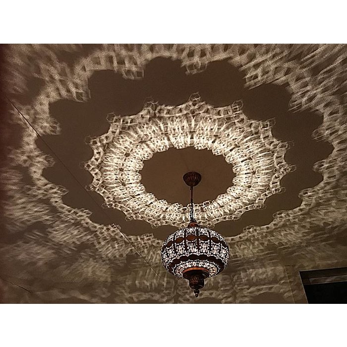 Zilveren hanglamp diamant met oosterse sfeer