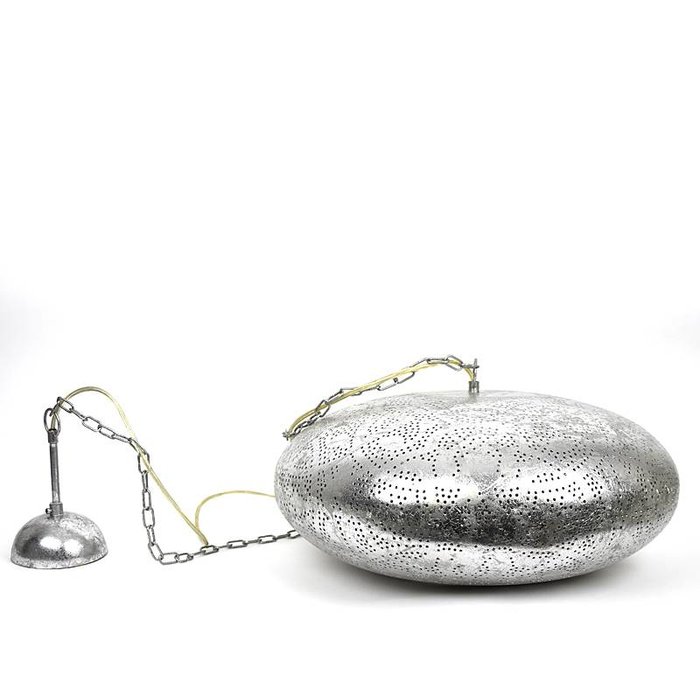 Open oosterse hanglamp zilver filigrain ufo