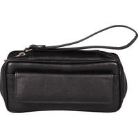 Leather-Look Pipe Pouch for 2 pipes Black