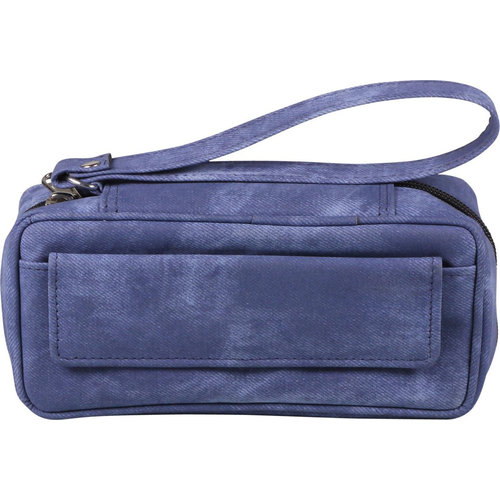 Leather-Look Pipe Pouch for 2 pipes Jeans Blue 