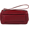 Leather-Look Pipe Pouch for 2 pipes Red