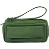 Leather-Look Pipe Pouch for 2 pipes Green