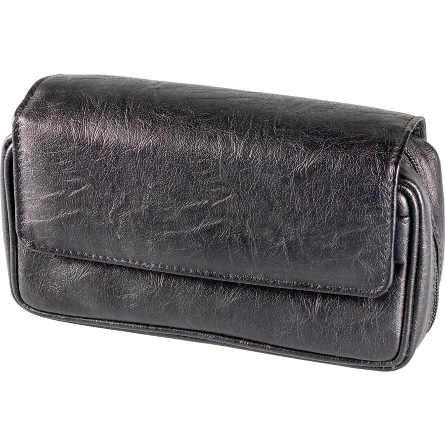 Leather-Look Pipe Pouch for 2 pipes Black