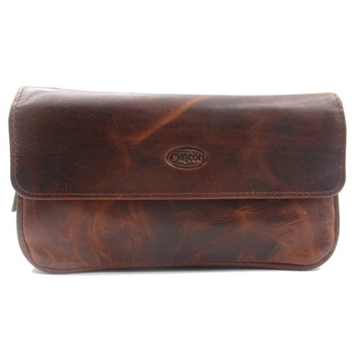 Chacom Leather Pipe Pouch for 2 pipes Brown Retro 