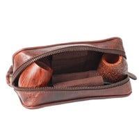 Chacom Leather Pipe Pouch for 2 pipes Beige & Retro