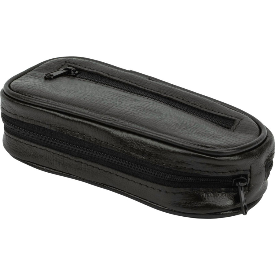 Leather Pipe Pouch for 2 pipes Black