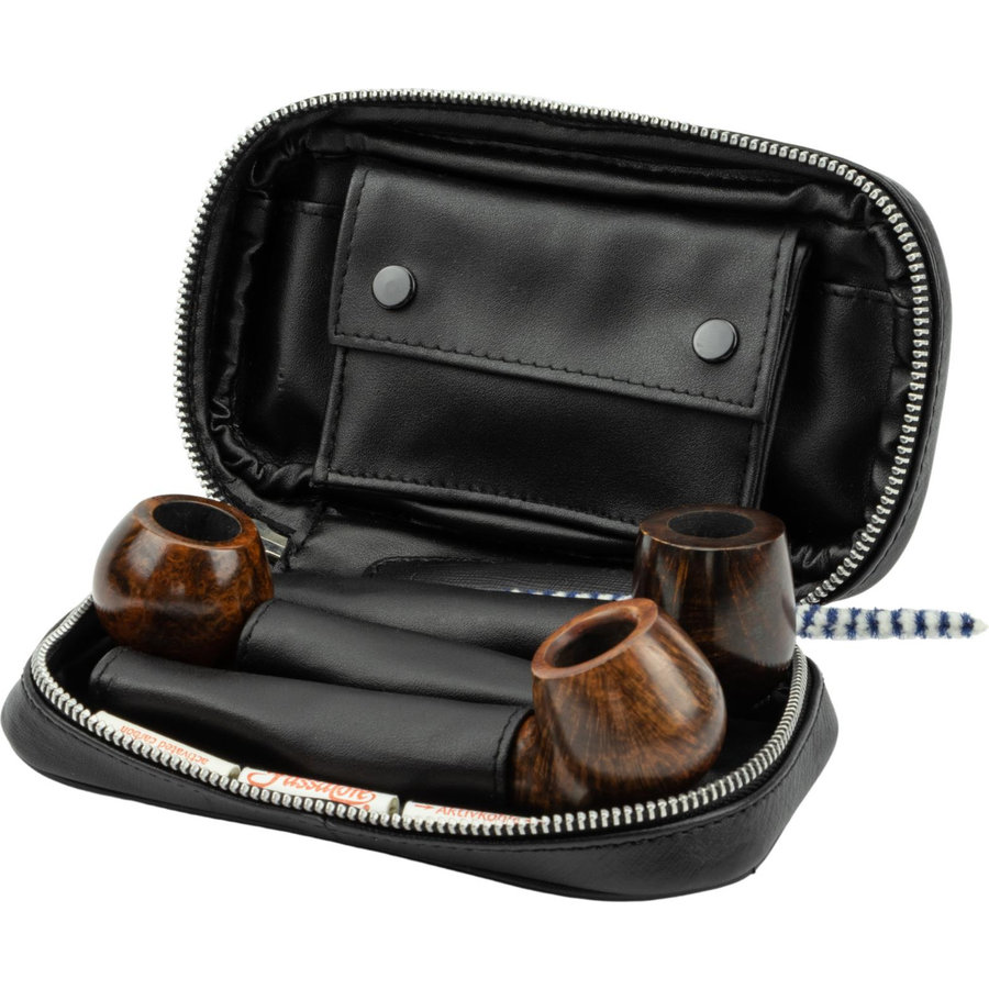 Passatore Pipe Pouch for 3 pipes Black