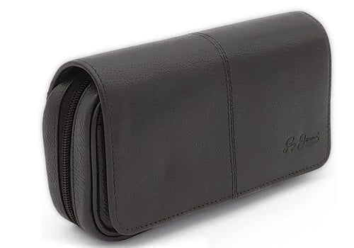 Guy Janot Leather Pipe Pouch for 2 pipes Black 