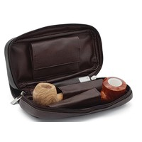 Guy Janot Leather Pipe Pouch for 2 pipes Black