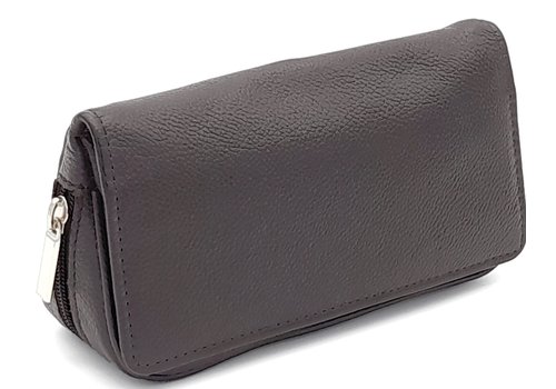 Guy Janot Leather Pipe Pouch for 2 pipes Dark Brown 