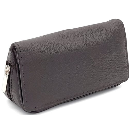 Guy Janot Leather Pipe Pouch for 2 pipes Dark Brown 