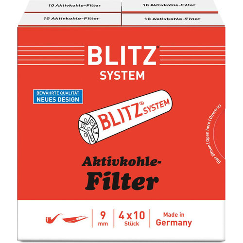 Blitz 9 mm. Pipe Filter Box of 40 