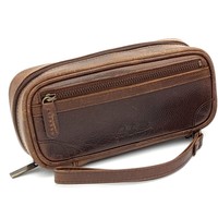 Guy Janot Leather Pipe Pouch for 2 pipes Bourbon