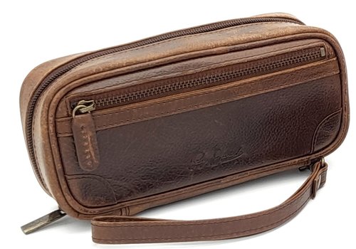 Guy Janot Leather Pipe Pouch for 2 pipes Bourbon 