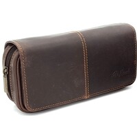 Guy Janot Leather Pipe Pouch for 2 pipes Large Brown