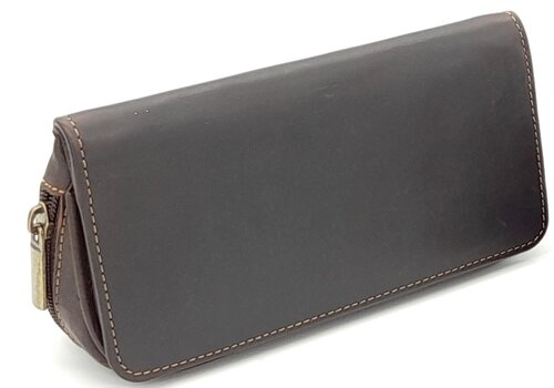 Guy Janot Leather Pipe Pouch for 2 pipes Brown 