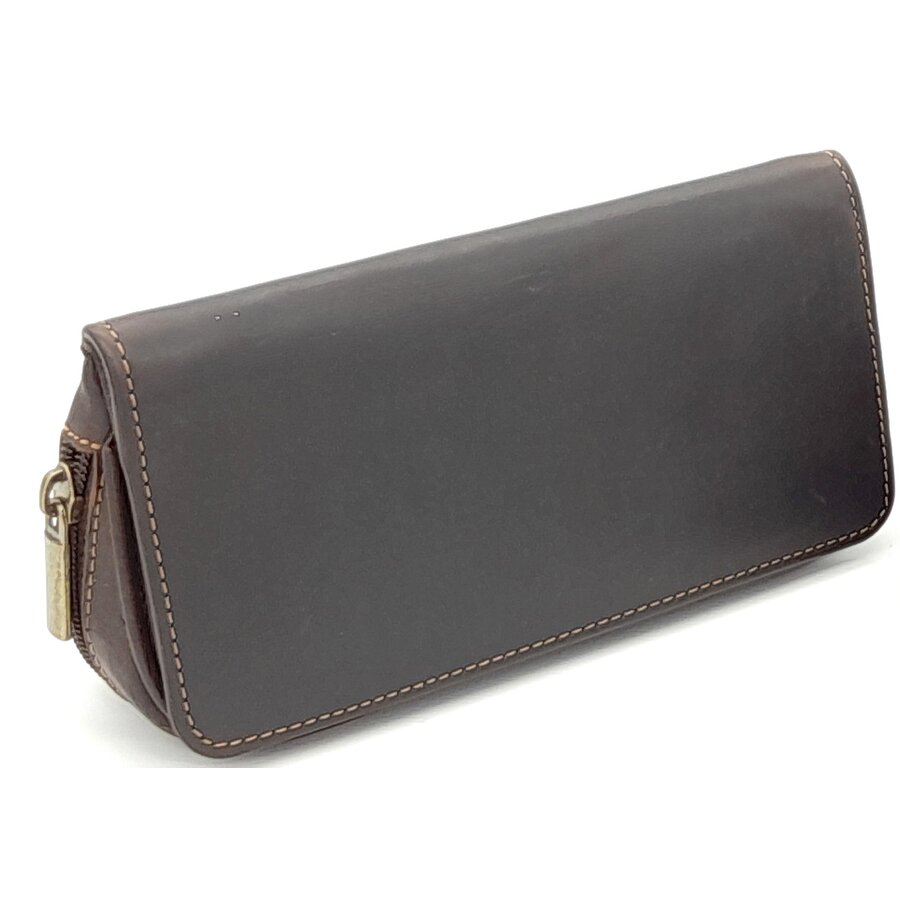 Guy Janot Leather Pipe Pouch for 2 pipes Brown