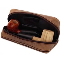 Guy Janot Leather Pipe Pouch for 2 pipes Scotland Red