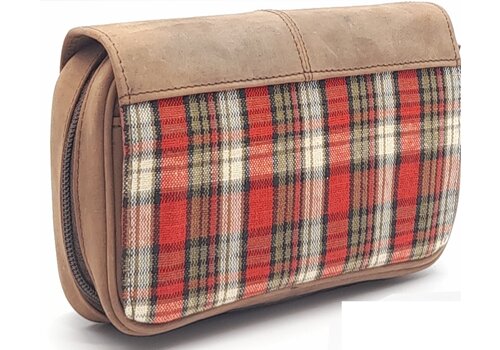 Guy Janot Leather Pipe Pouch for 3 pipes Scotland Red 