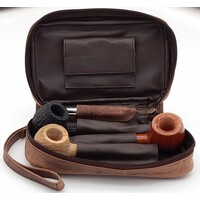 Guy Janot Leather Pipe Pouch for 3 pipes Scotland Green