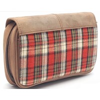 Guy Janot Leather Pipe Pouch for 4 pipes Scotland Red