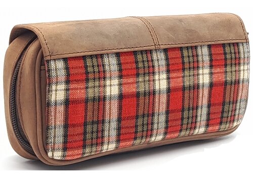 Guy Janot Leather Pipe Pouch for 2 pipes Large Scotland Red 