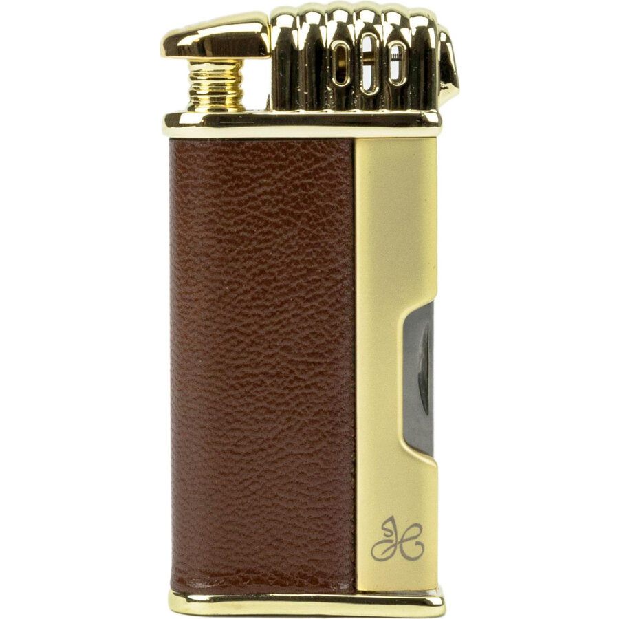 Pipe Lighter Jean-Claude Kent Gold/Brown Leather