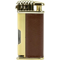 Pipe Lighter Jean-Claude Kent Gold/Brown Leather