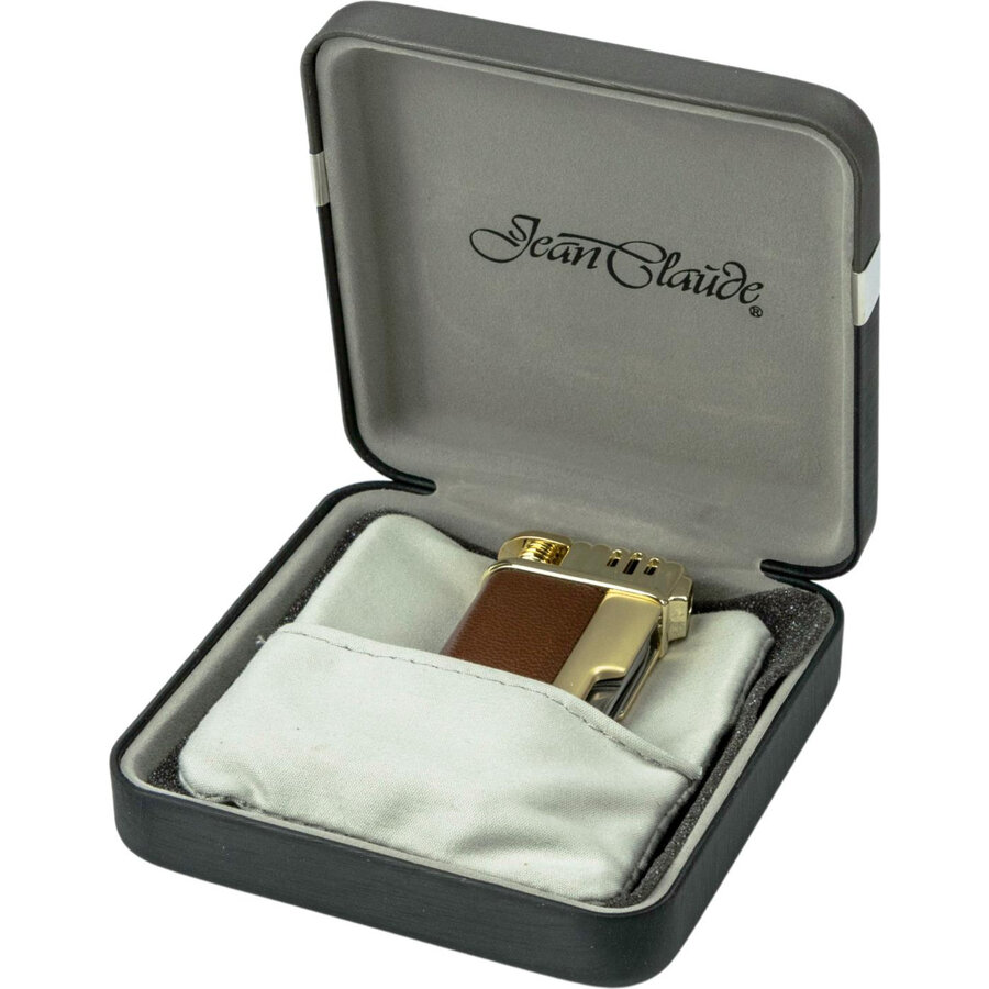 Pijpaansteker Jean-Claude Kent Gold/Brown Leather