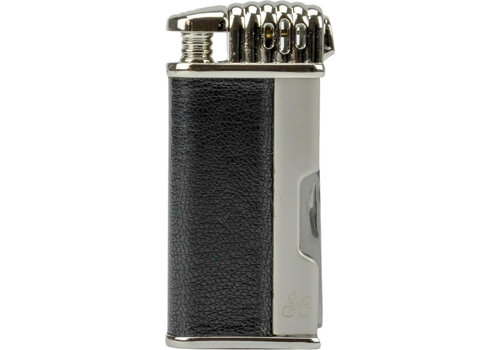 Pijpaansteker Jean-Claude Kent Chrome/Black Leather 
