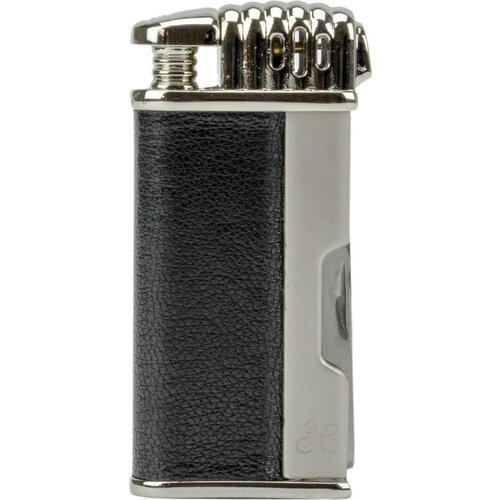 Pijpaansteker Jean-Claude Kent Chrome/Black Leather 
