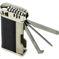Pijpaansteker Jean-Claude Kent Chrome/Black Leather