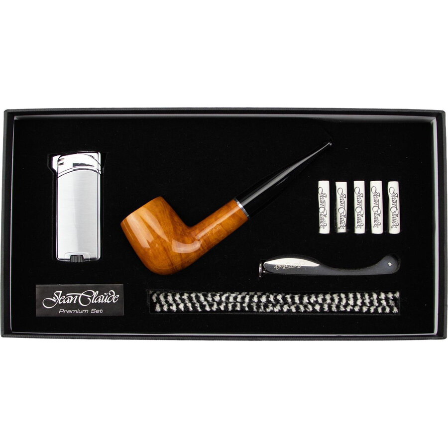 Starterset Pipe Jean Claude Premium Set Straight Light Brown