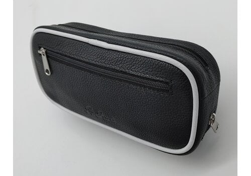 Guy Janot Leather Pipe Pouch for 2 pipes Black/White 