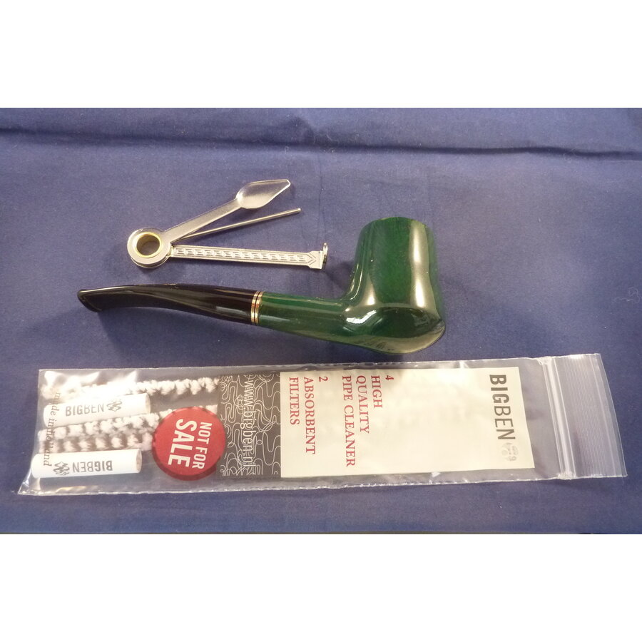 Pipe Big Ben Pipe Smoking Set Green Semi Straight