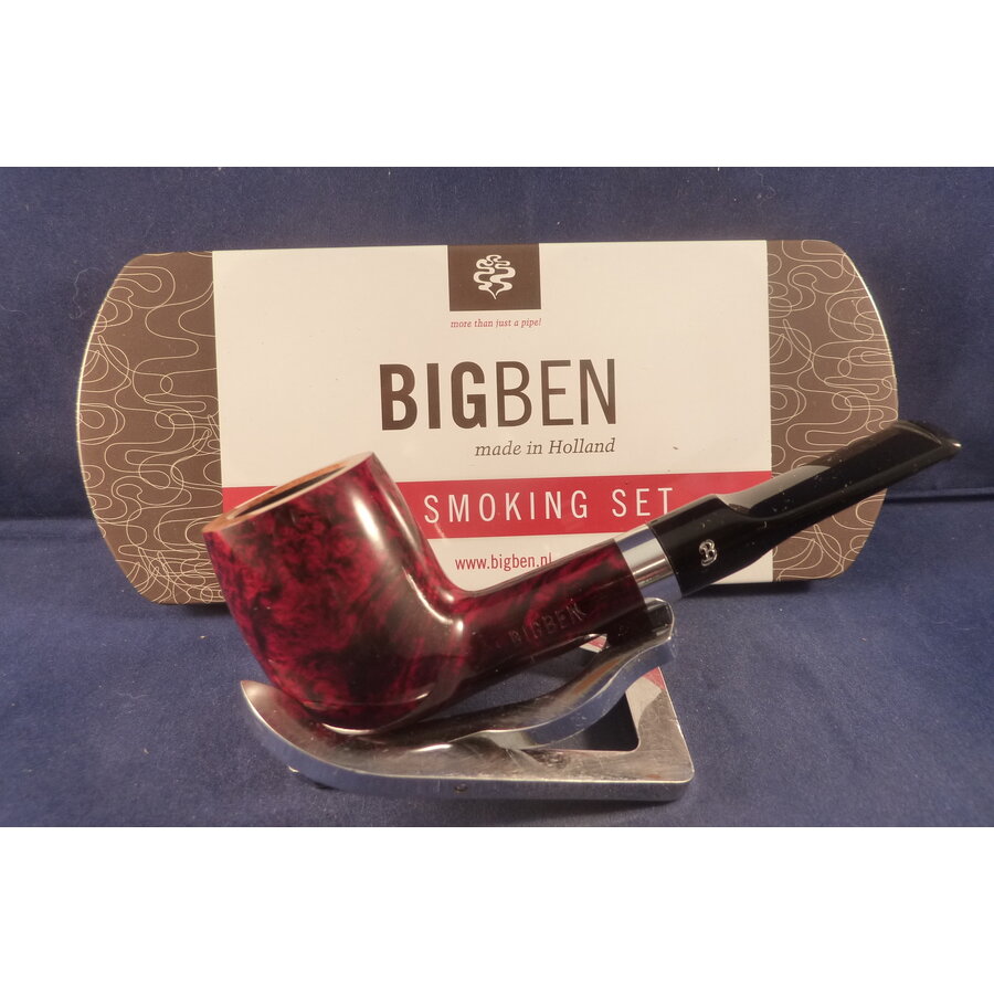 Pijp Big Ben Pipe Smoking Set Elegant TwoTone Red Straight