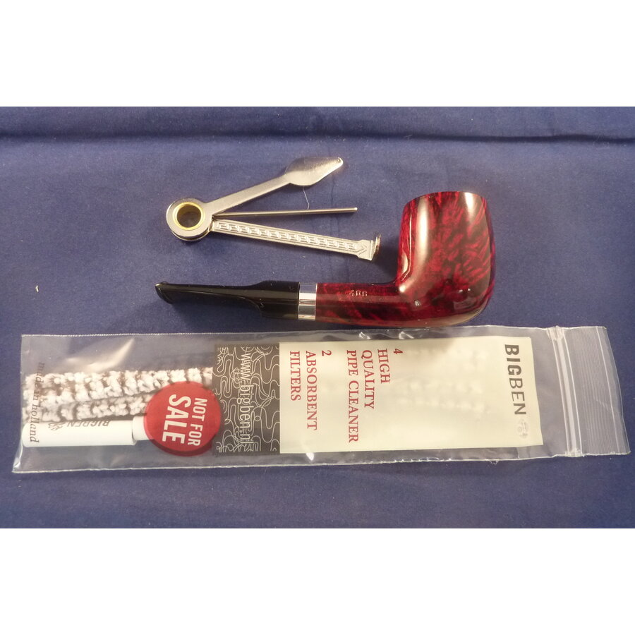 Pipe Big Ben Pipe Smoking Set Elegant TwoTone Red Straight