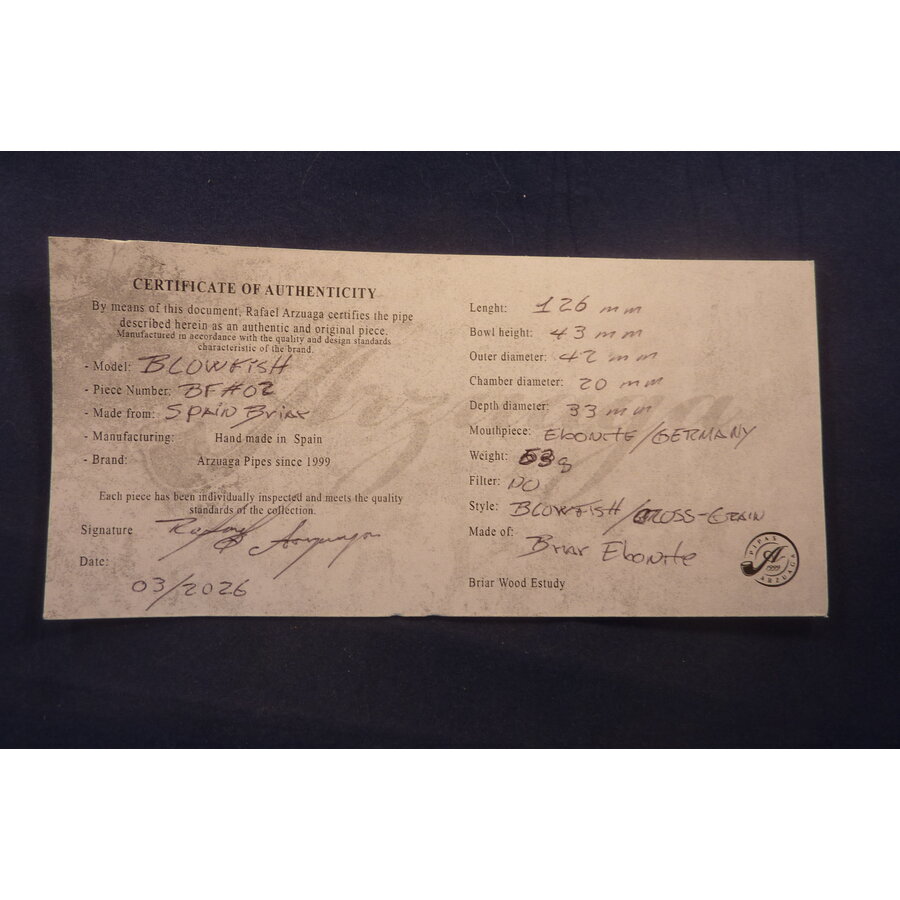 Pijp Arzuaga Blowfish