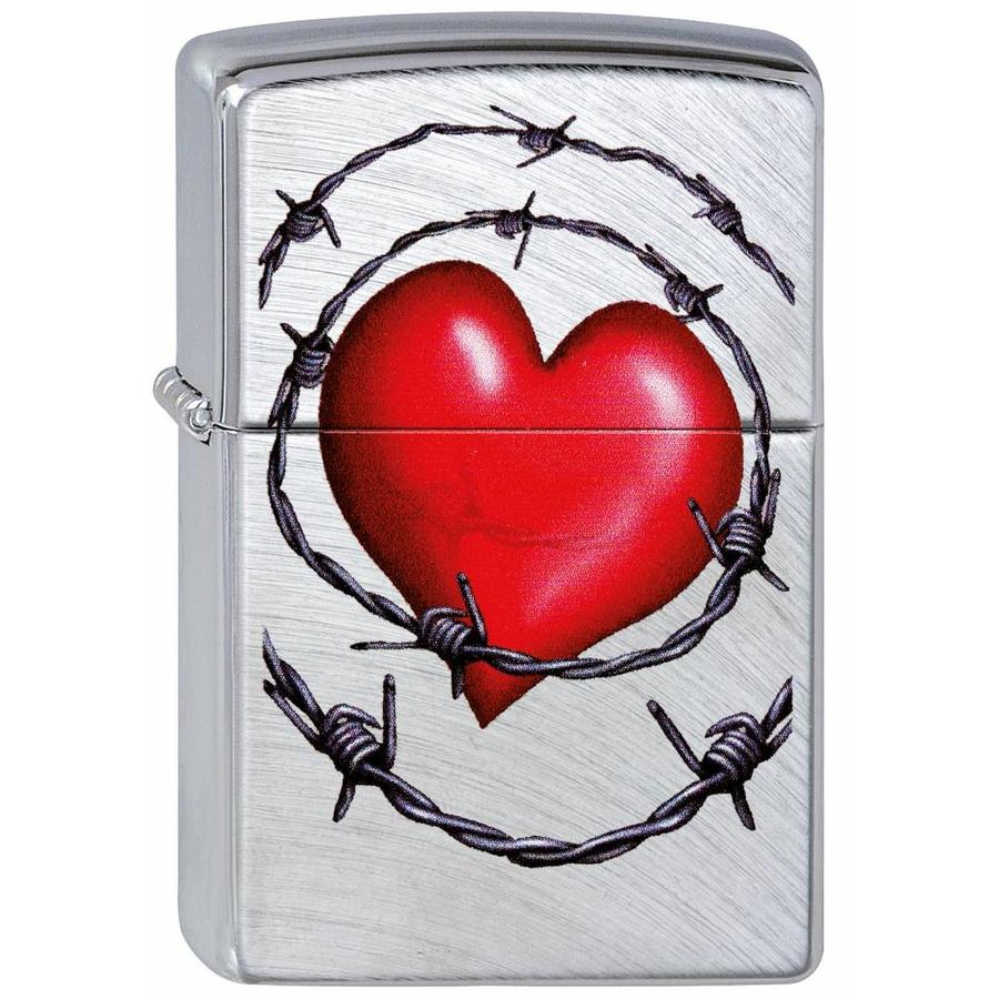 Lighter Zippo Heart and Barbed Wire