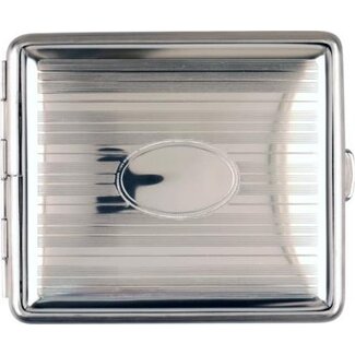 vom Hofe Cigarette Case Metal Chrome Stripes