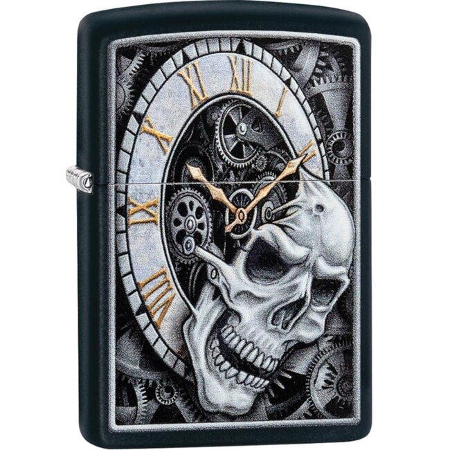 Lighter Zippo Skull Clock