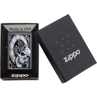 Aansteker Zippo Skull Clock
