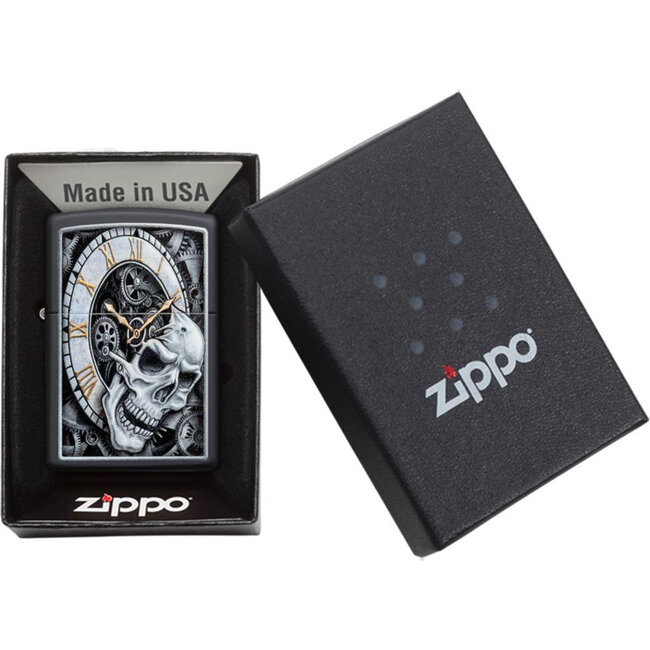 Lighter Zippo Skull Clock