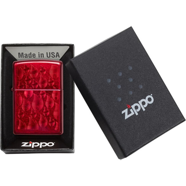 Lighter Zippo Candy Apple Red Iced Flames