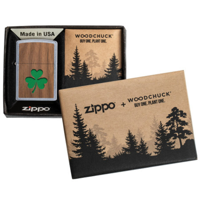 Lighter Zippo Woodchuck Emblem Clover