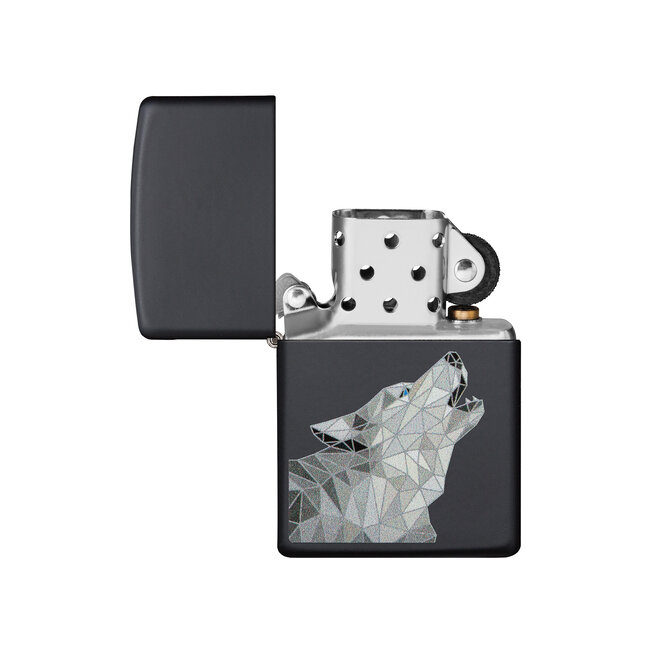 Lighter Zippo Polygonal Wolf Design