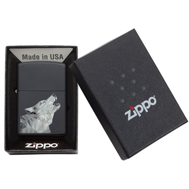 Lighter Zippo Polygonal Wolf Design