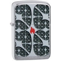 Aansteker Zippo Silver Texture Flame